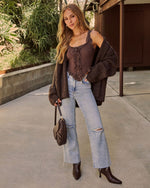 Kelia Knit Lace Ruffle Tank Top