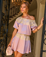 Golden Nights Satin Lace Trim Top