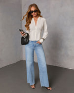 Fresh Feel Linen Button Down Top