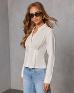 Fresh Feel Linen Button Down Top