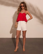 Calley Cropped Denim Shorts