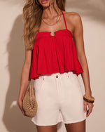 Calley Cropped Denim Shorts