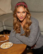 Red % Traditions Plaid Twist Headband-1