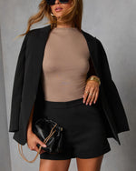 Black % Standards Pocketed Tailored Shorts-5