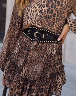 Black % Saylah Studded Wide Corset Belt-1