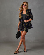 Pressed Peony Velvet Jacquard Floral Mini Skirt