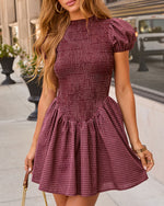 Staci Cotton Plaid Mini Dress