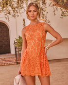 Sun Petal Floral Lace Mini Dress
