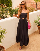 Black % Eleanor A-Line Front Cutout Maxi Dress-1