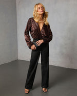 Benoite Satin Plisse Bodysuit