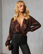 Benoite Satin Plisse Bodysuit