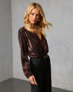 Benoite Satin Plisse Bodysuit