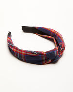 Navy % Traditions Plaid Twist Headband-2