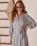 Midsummers Day Waist Tie Midi Shirt Dress
