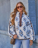 Lanei Aztec Print Half Zip Pullover