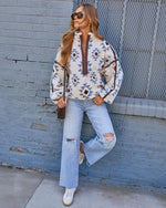 Lanei Aztec Print Half Zip Pullover