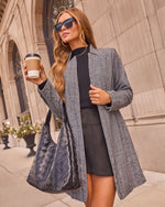 Tayisha Herringbone Longline Coat