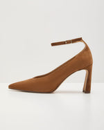 Joelyn Faux Suede Sculpted Block Heel Pumps