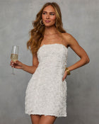 Purely Yours 3D Floral Applique Mini Dress