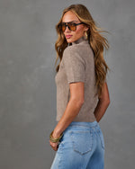 Cozy State RIbbed Knit Mock Neck Sweater