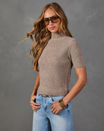 Cozy State RIbbed Knit Mock Neck Sweater