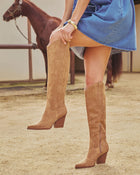 Latte % Sandalwood Western Knee High Boots-1