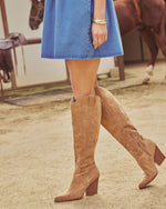 Latte % Sandalwood Western Knee High Boots-4