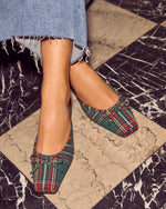 Eve Plaid Kitten Heel Mules