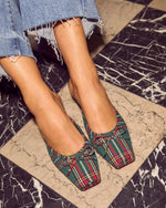 Eve Plaid Kitten Heel Mules