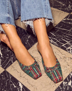 Eve Plaid Kitten Heel Mules
