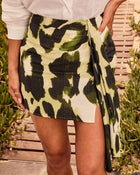 Celesta Animal Print Wrap Tie Mini Skirt