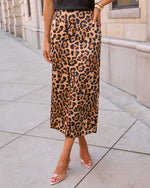 Danni Satin Animal Print Maxi Skirt