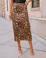 Danni Satin Animal Print Maxi Skirt