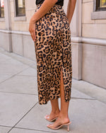 Danni Satin Animal Print Maxi Skirt