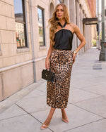 Danni Satin Animal Print Maxi Skirt