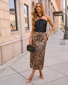 Danni Satin Animal Print Maxi Skirt