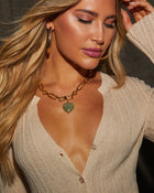 Light Green % Special Place Heart Pendant Necklace-7