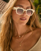 Ivory % Brixton Scallop Trim Sunglasses-1