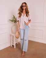 Daylight Essence Striped Button Down Top