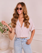 Daylight Essence Striped Button Down Top
