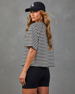 Side Note Cotton Striped Short Sleeve Top