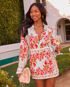 Sunflora Floral Button Down Top