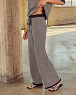 Black Striped % Cloud 9 Striped Drawstring Sweatpants-3