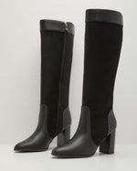 Mila Faux Suede Vegan Leather Panel Boots