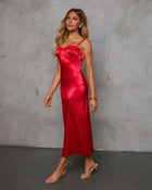 Pull Me In Satin Midi Dress
