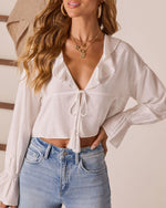 Salted Romance Front Tie Ruffle Top