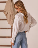 Salted Romance Front Tie Ruffle Top