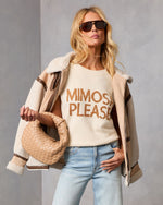 Pass Mimosa Please Knit Graphic Sweater