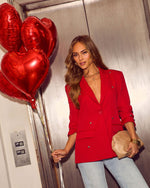 Love Strikes Heart Embellished Studded Blazer