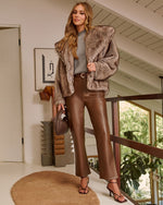 Warm Gathering Faux Fur Jacket